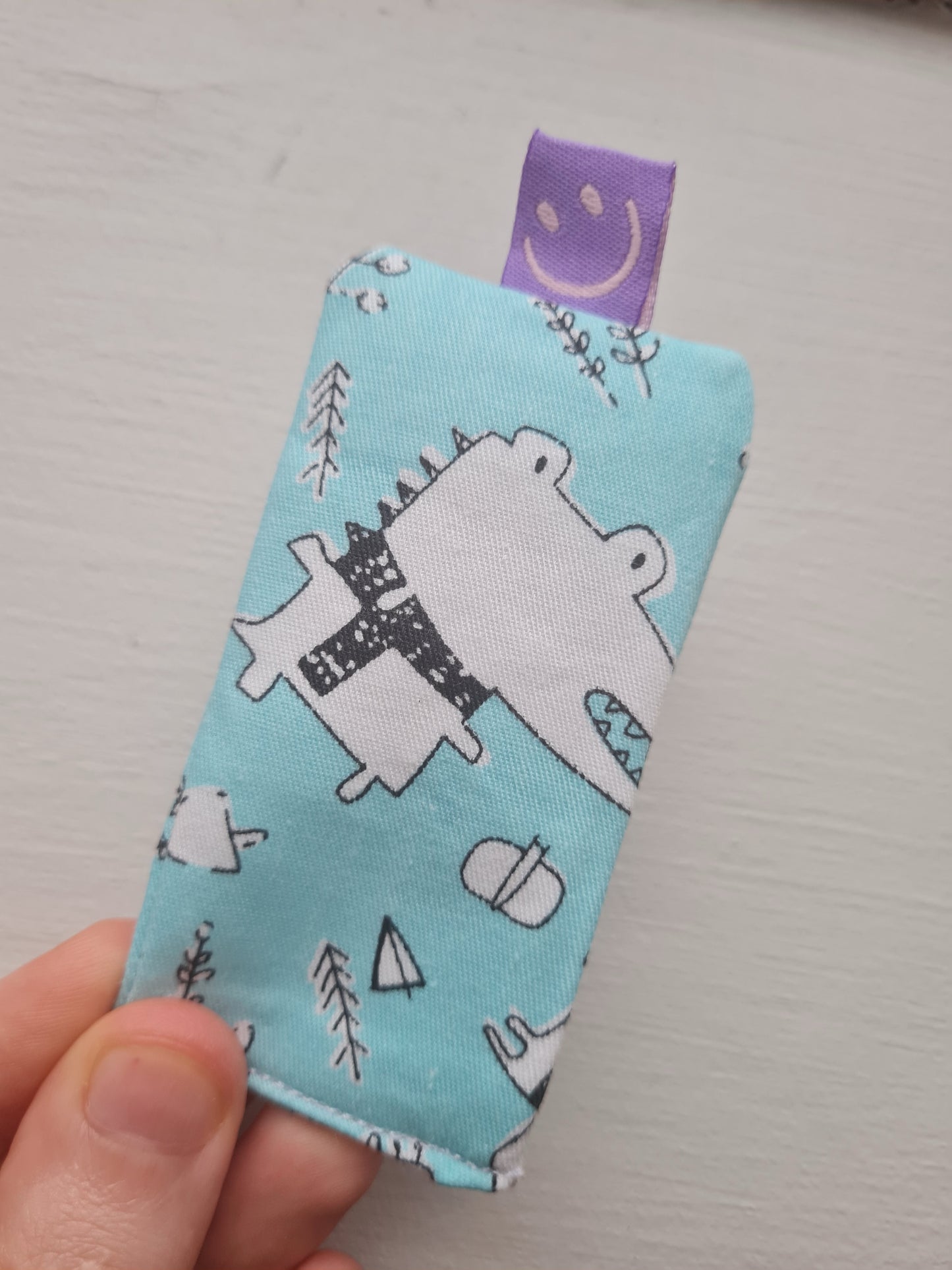 Handmade fabric bookmark - tag