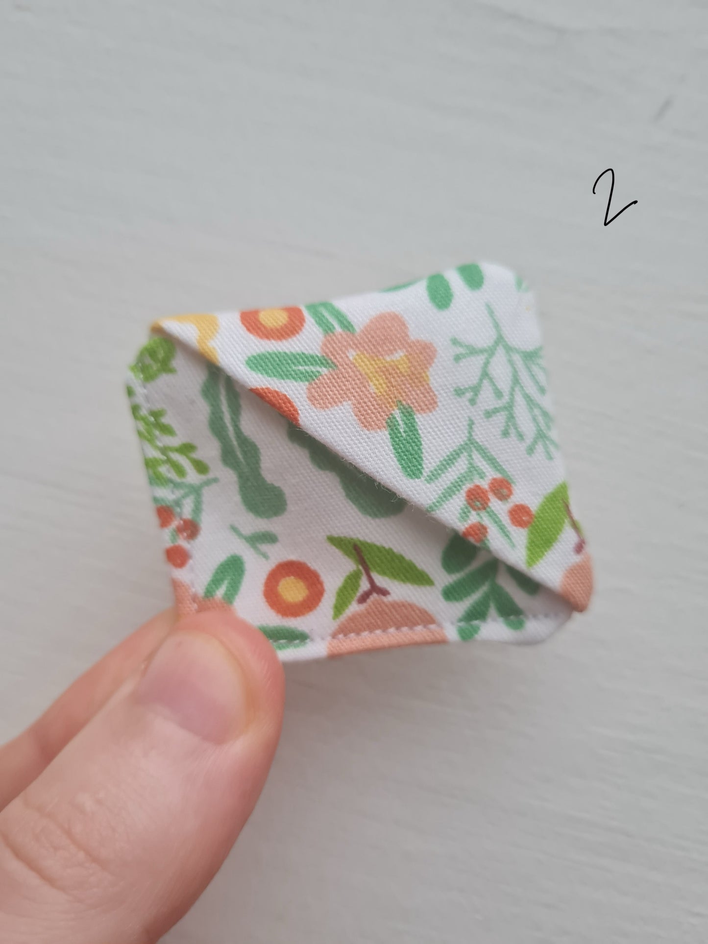 Hand sewn bookmark - corner