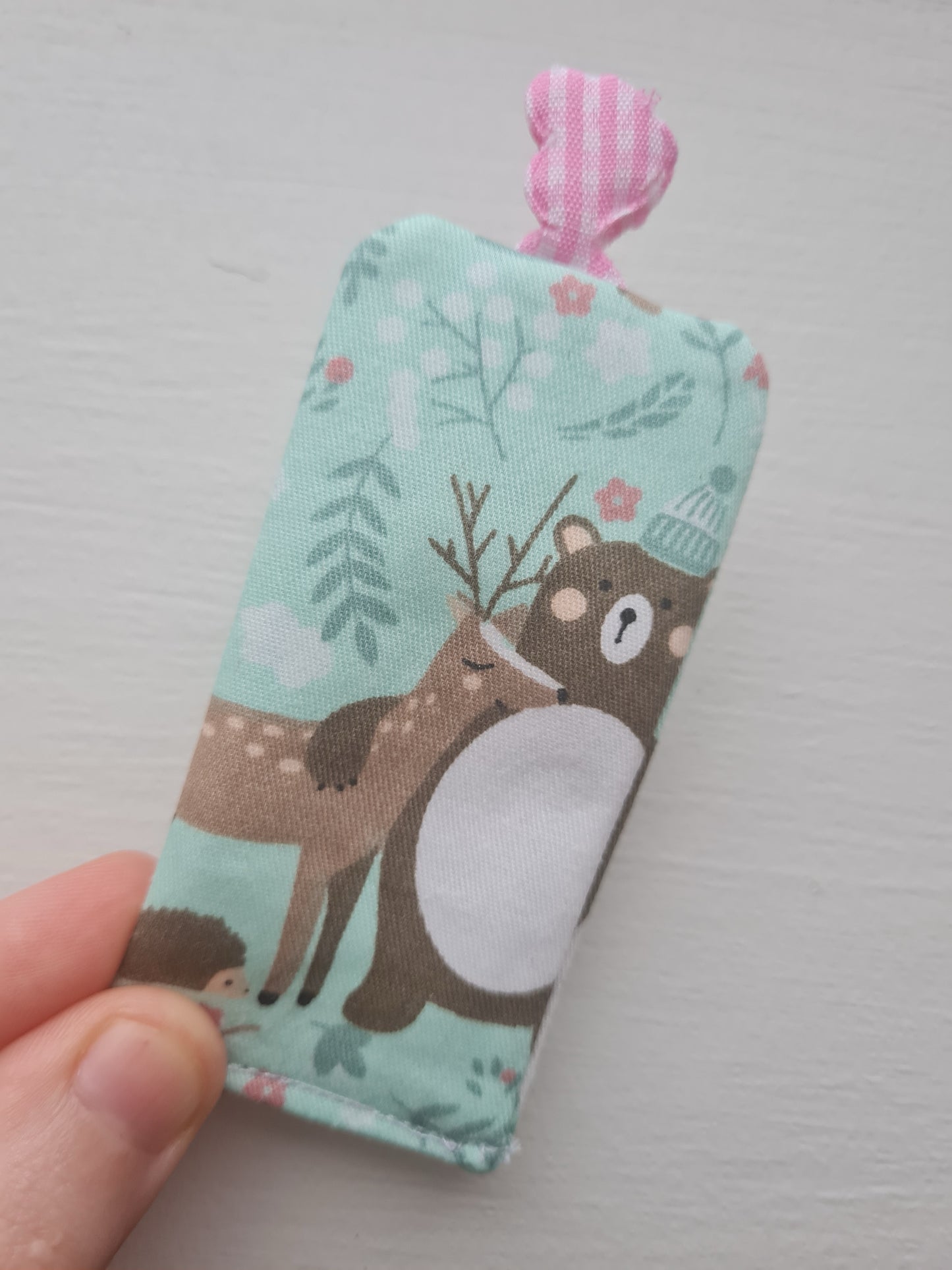 Handmade fabric bookmark - tag