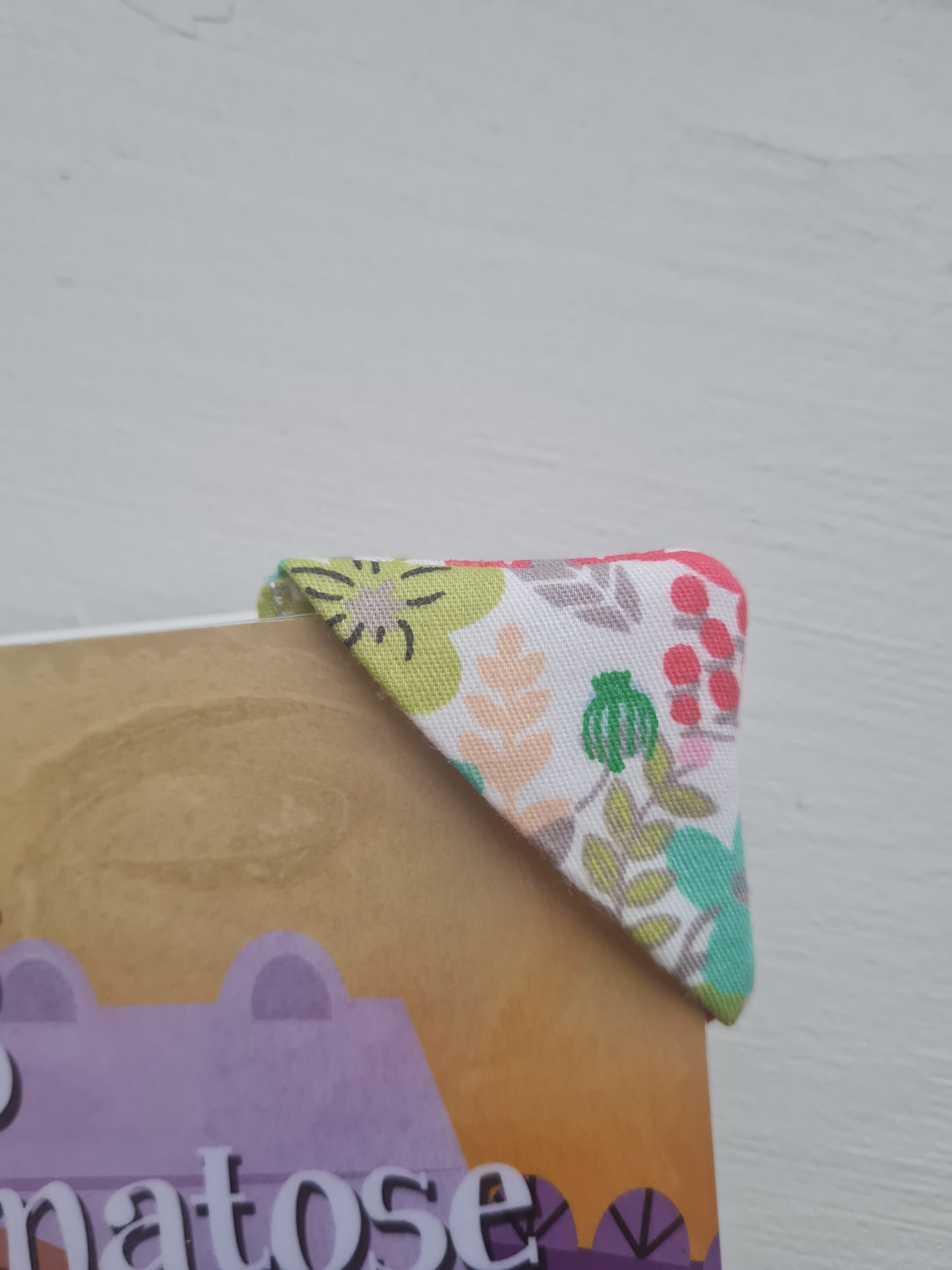 Hand sewn bookmark - corner