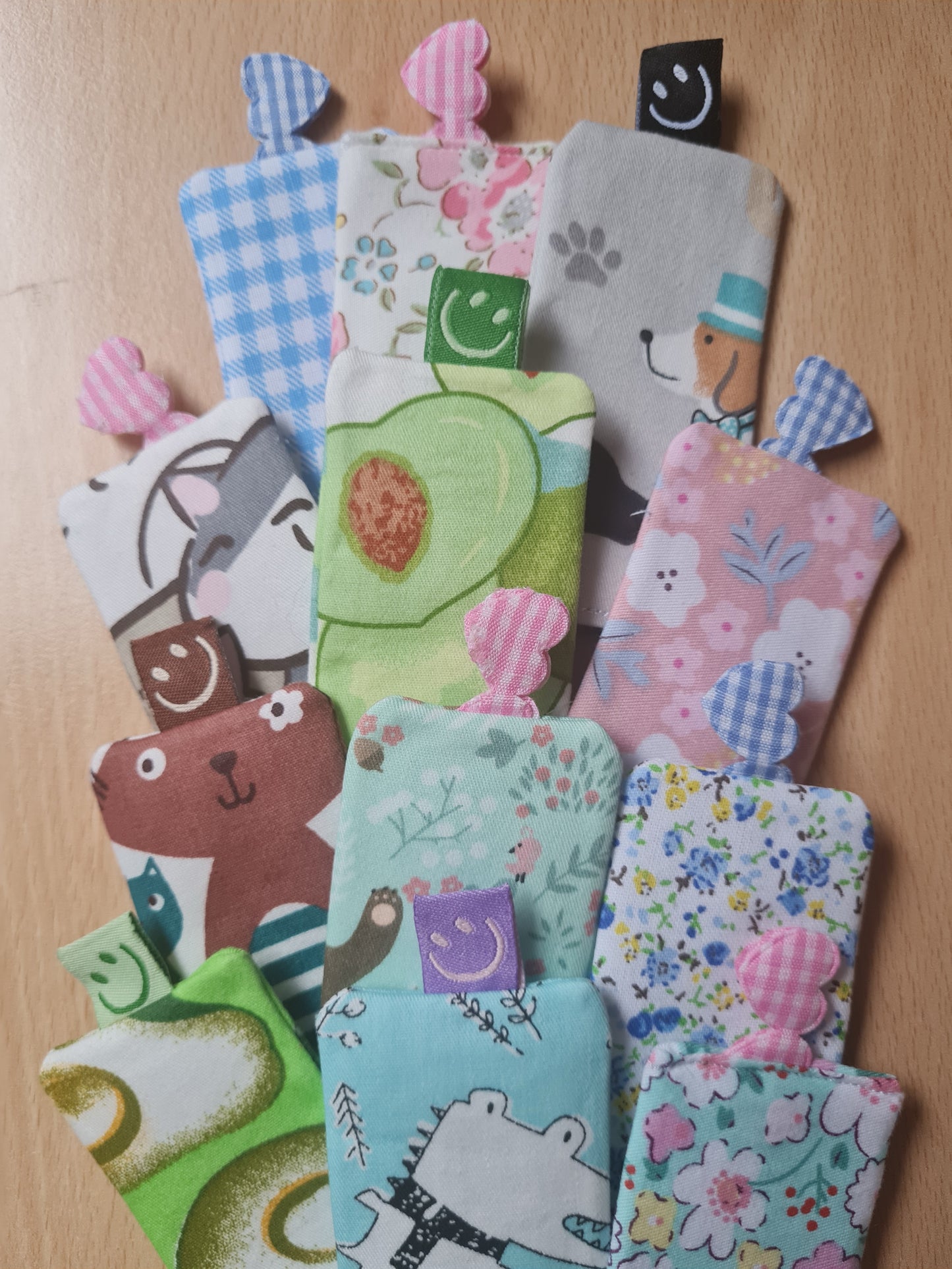 Handmade fabric bookmark - tag