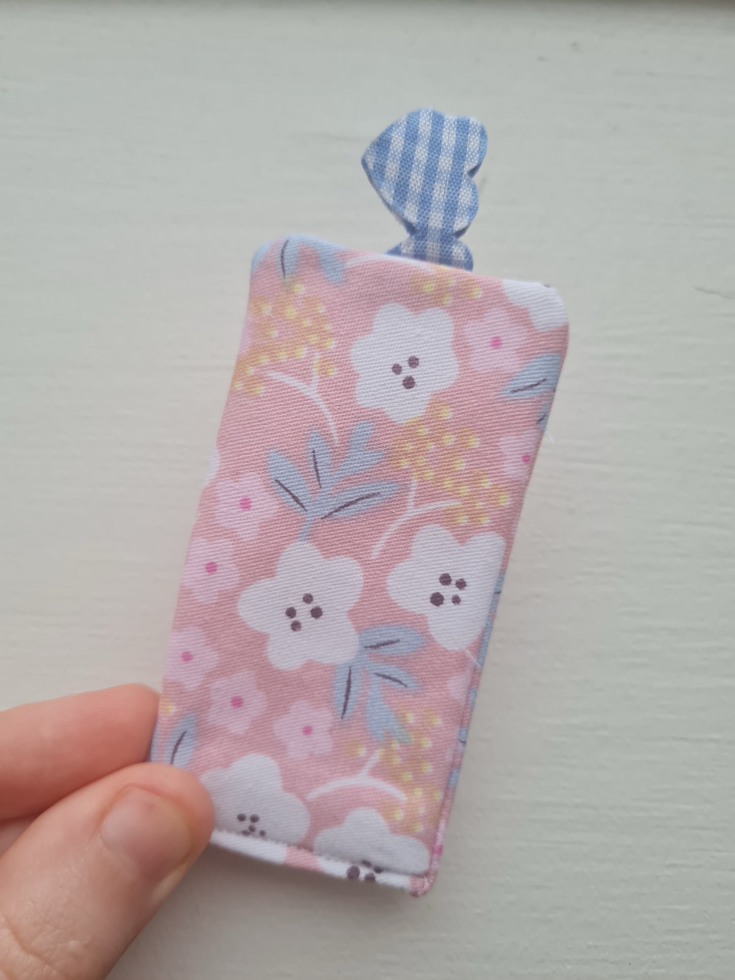 Handmade fabric bookmark - tag