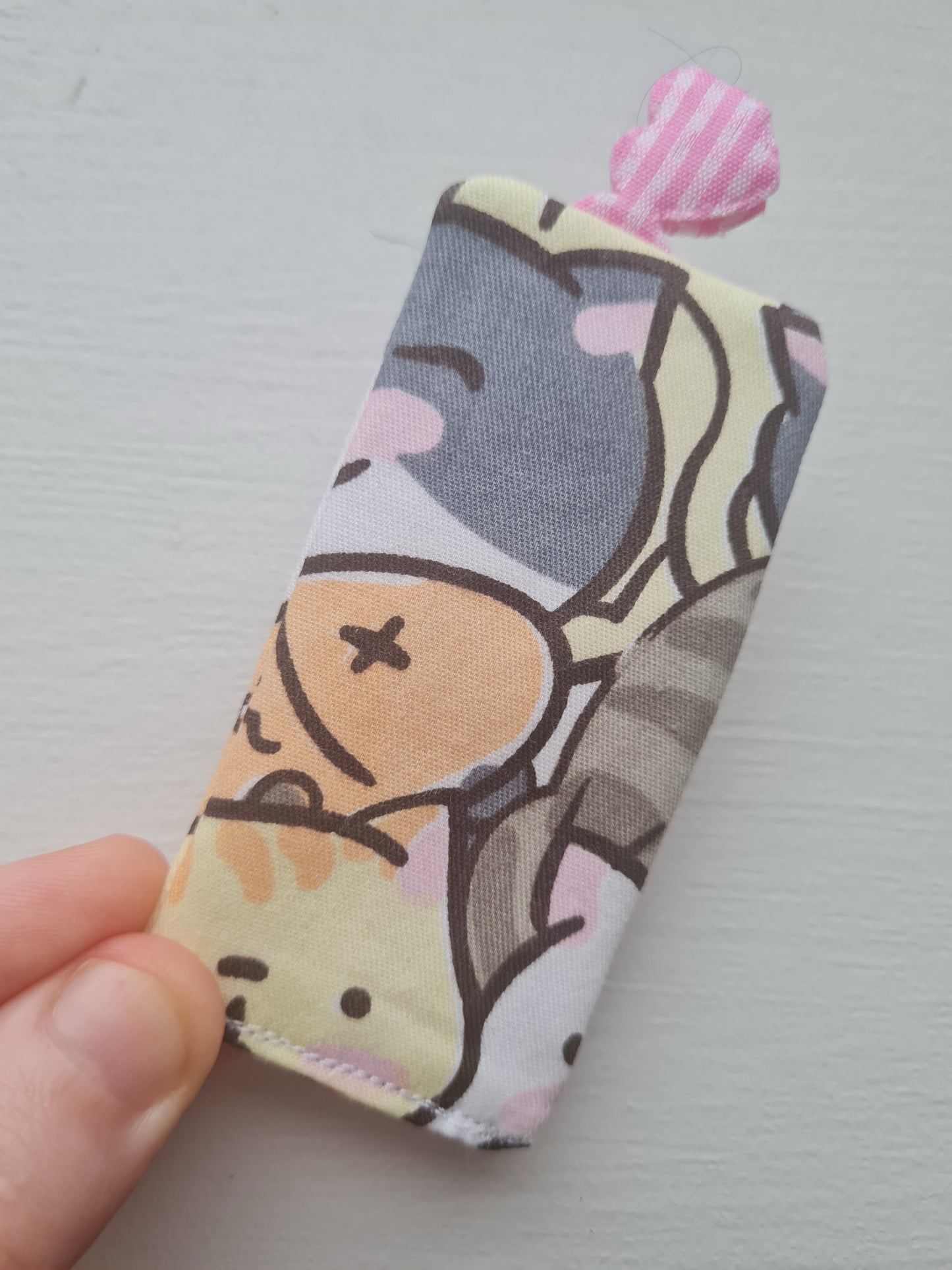 Handmade fabric bookmark - tag