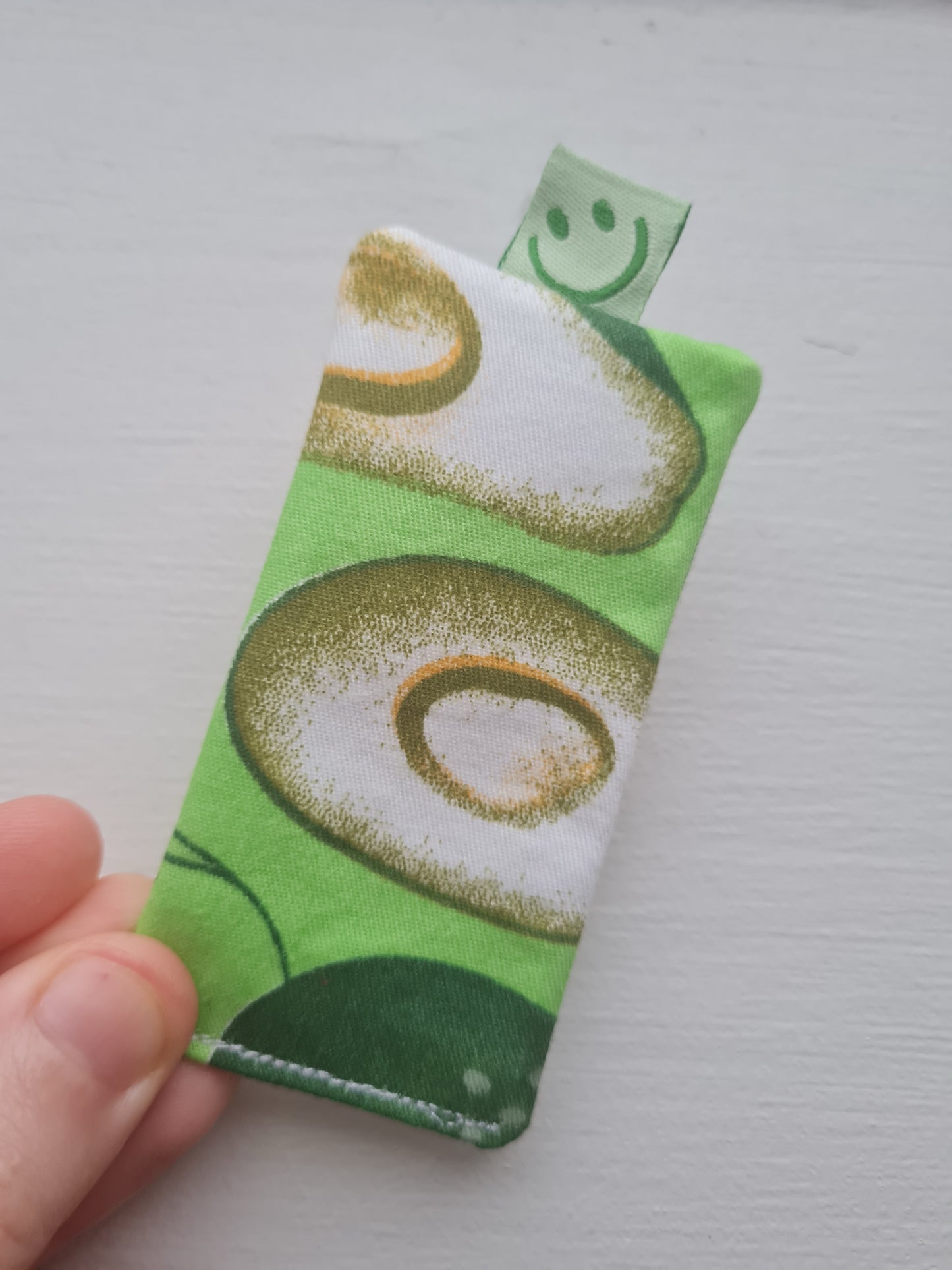 Handmade fabric bookmark - tag