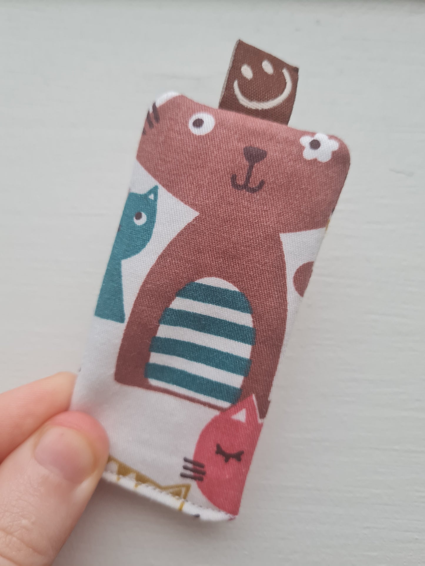 Handmade fabric bookmark - tag
