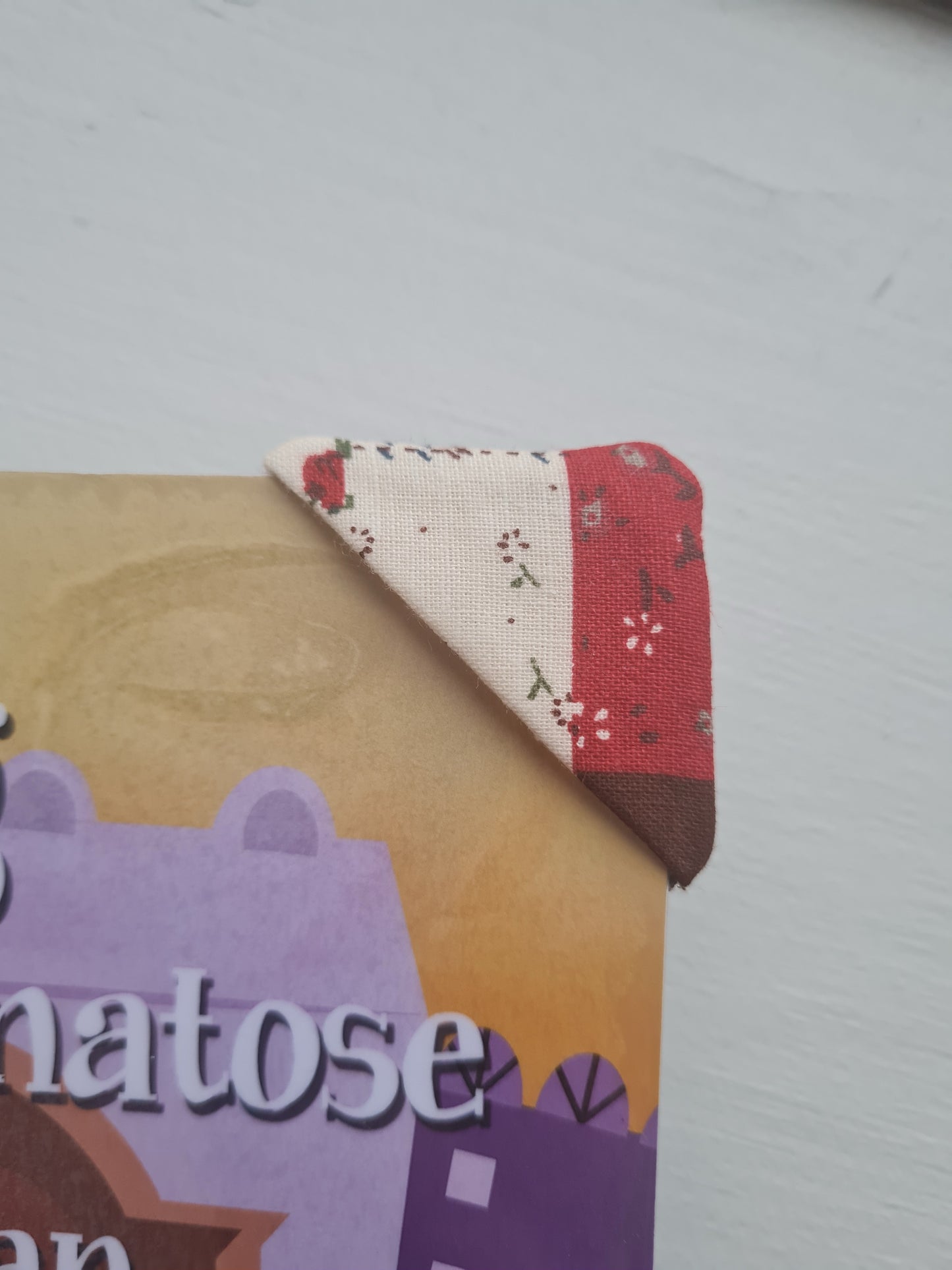 Hand sewn bookmark - corner