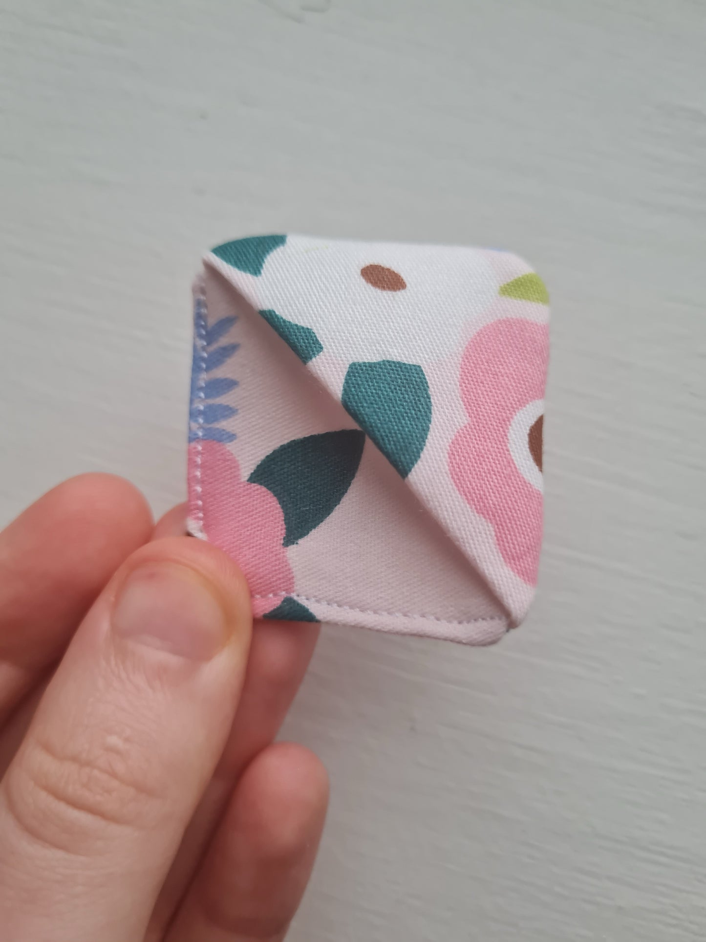 Hand sewn bookmark - corner