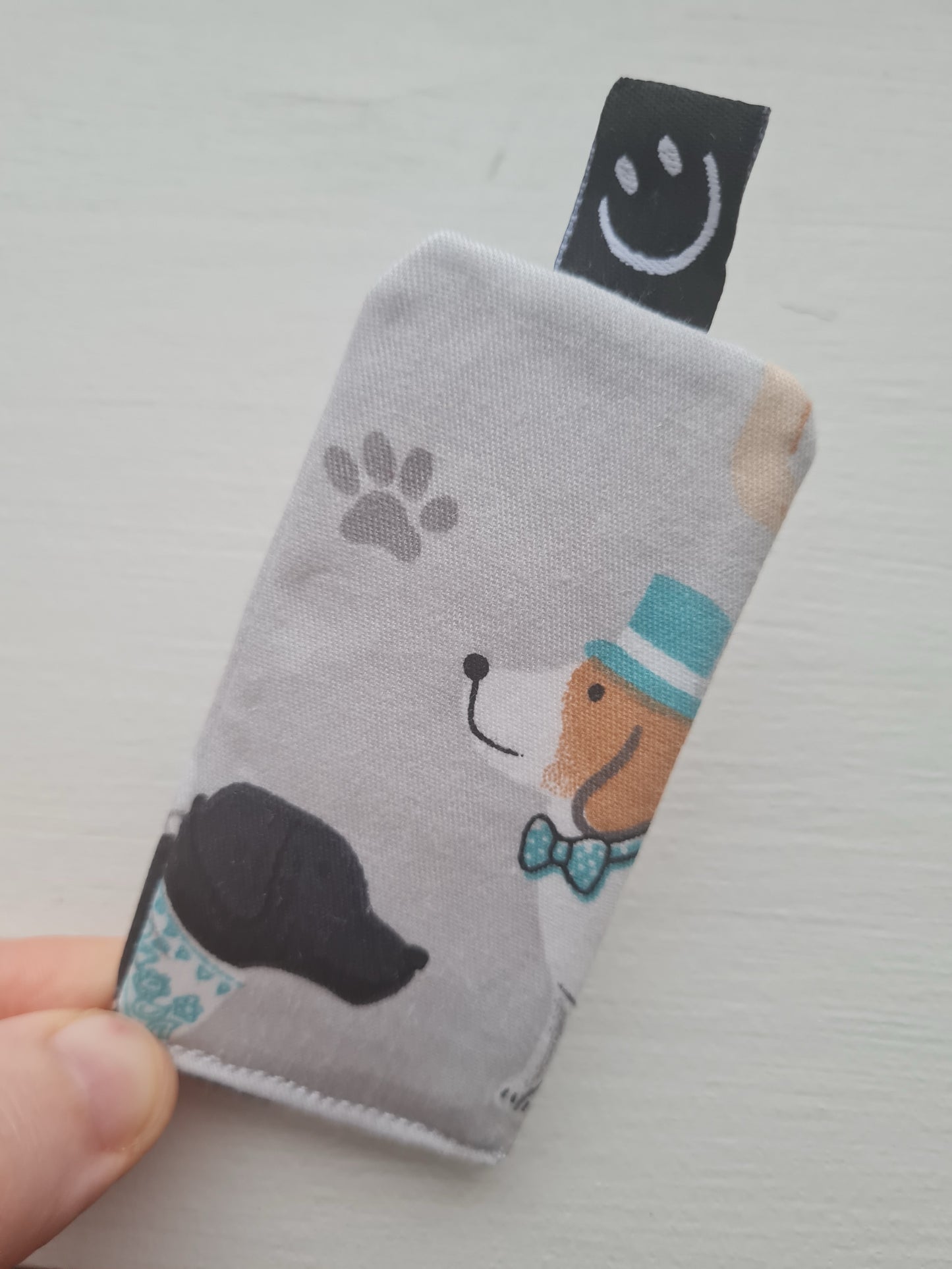 Handmade fabric bookmark - tag