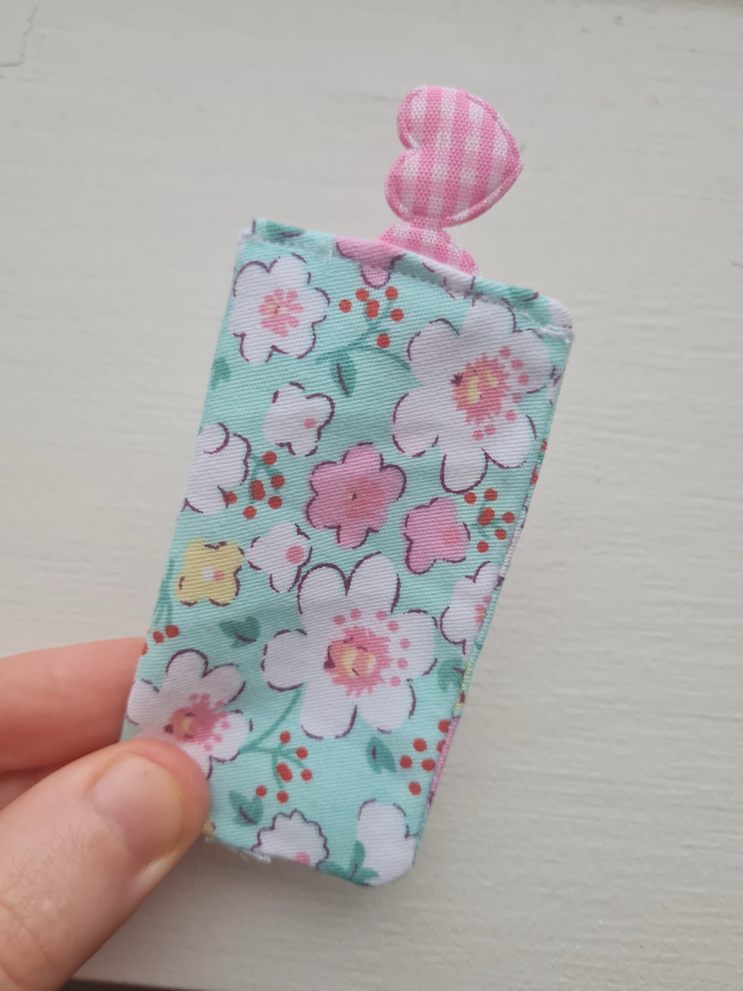 Handmade fabric bookmark - tag