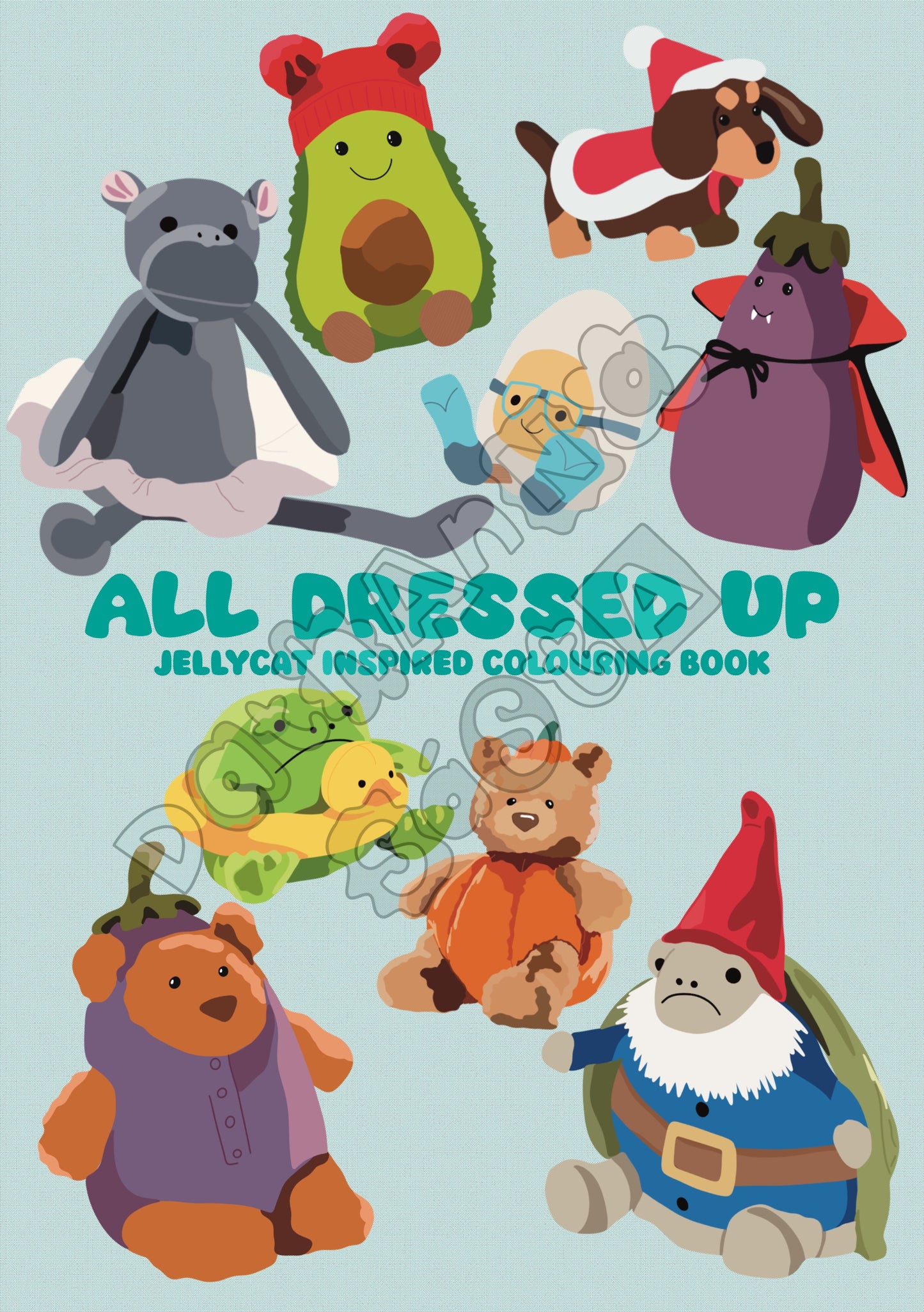 DIGITAL DOWNLOAD all dressed up colouring book *non refundable