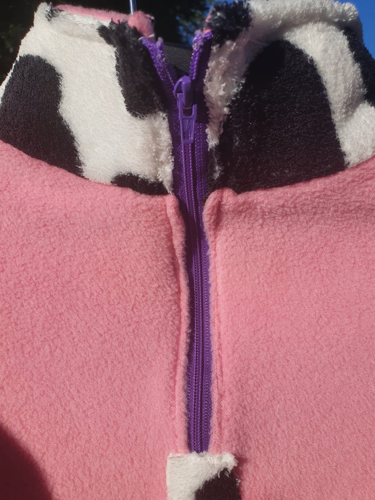 Pink and cow fleece (S)