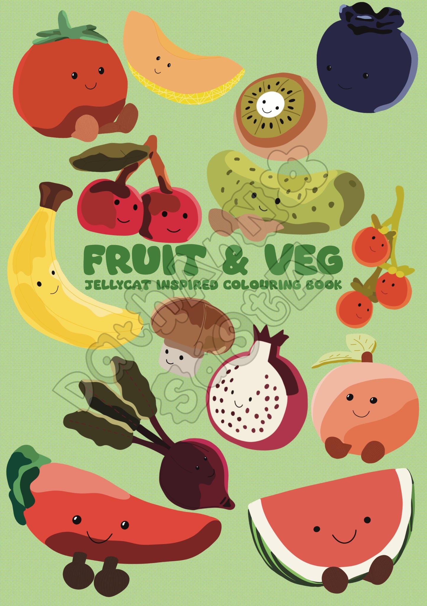 DIGITAL DOWNLOAD Fruit and veg colouring book*non refundable