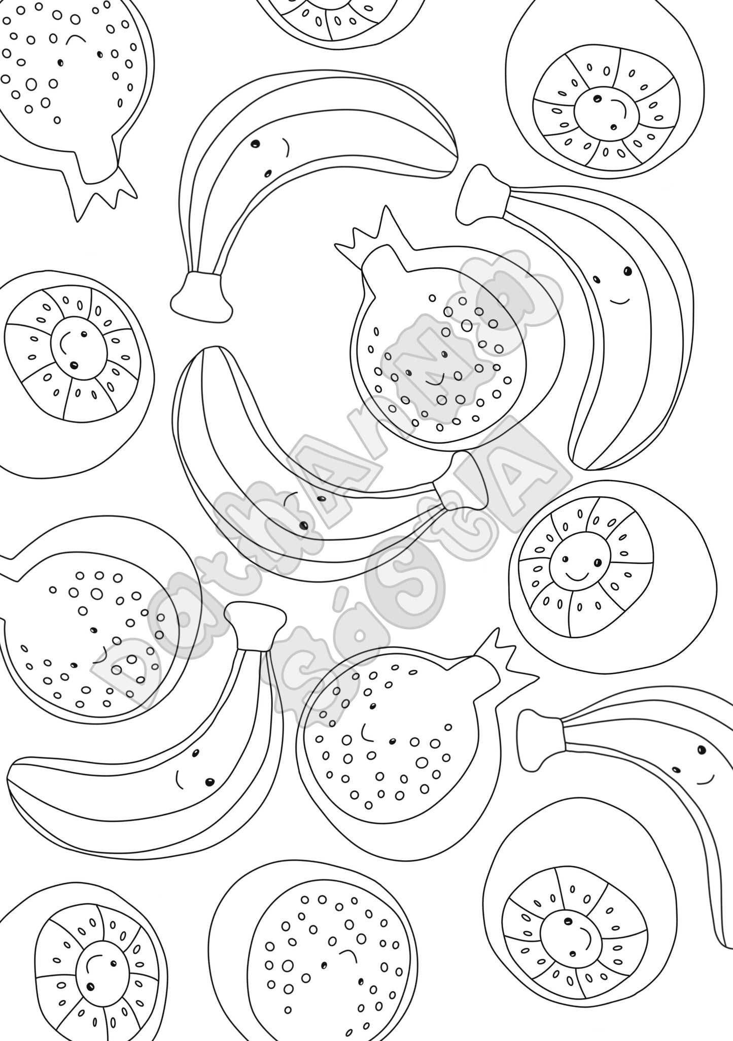 DIGITAL DOWNLOAD Fruit and veg colouring book*non refundable