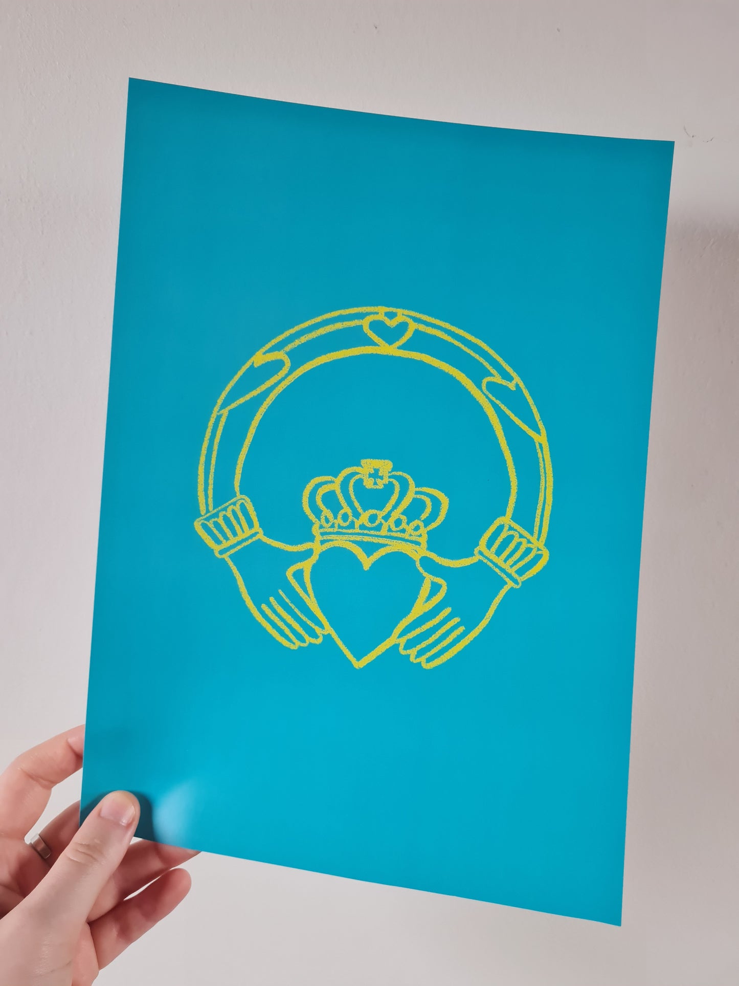 Teal Claddagh print