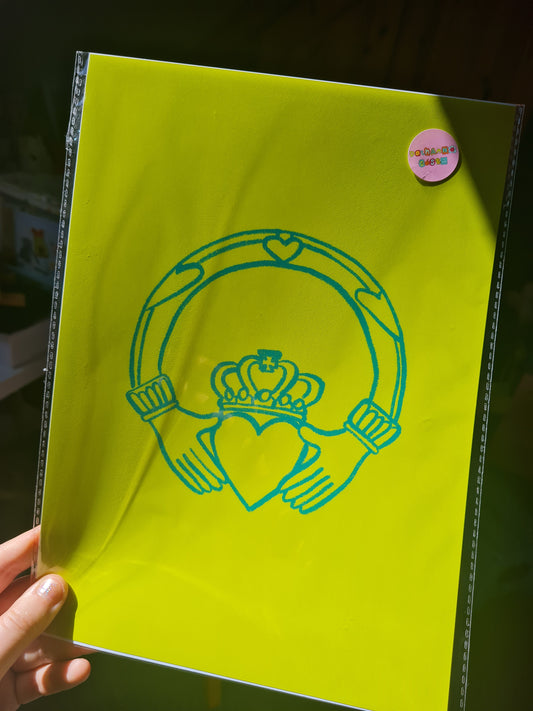 Green Claddagh A4 print