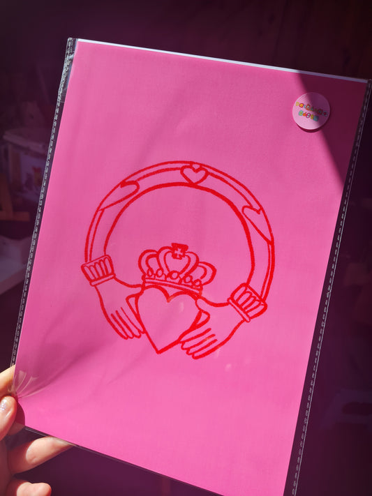 Pink Claddagh print