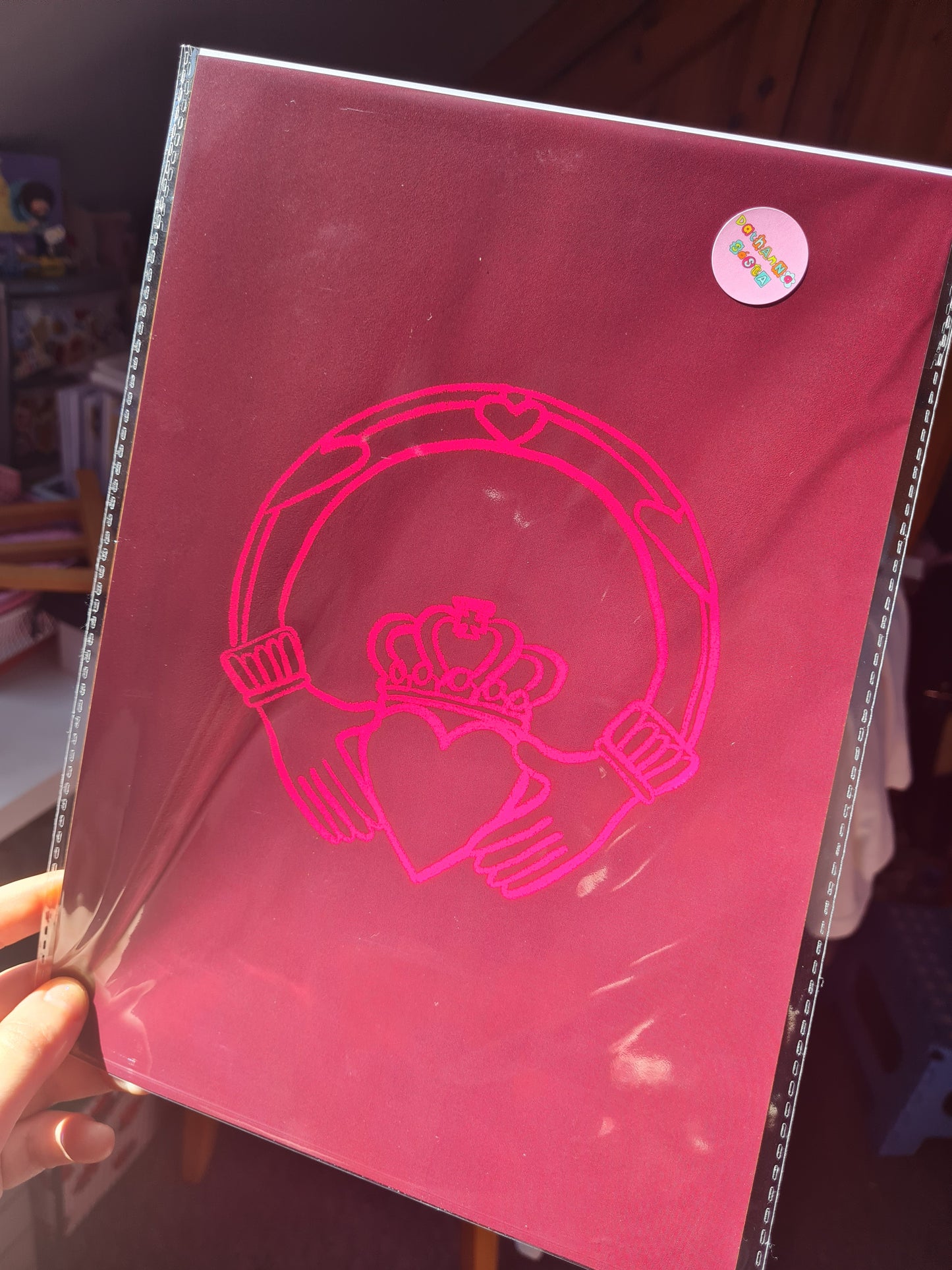 Burgundy Claddagh print