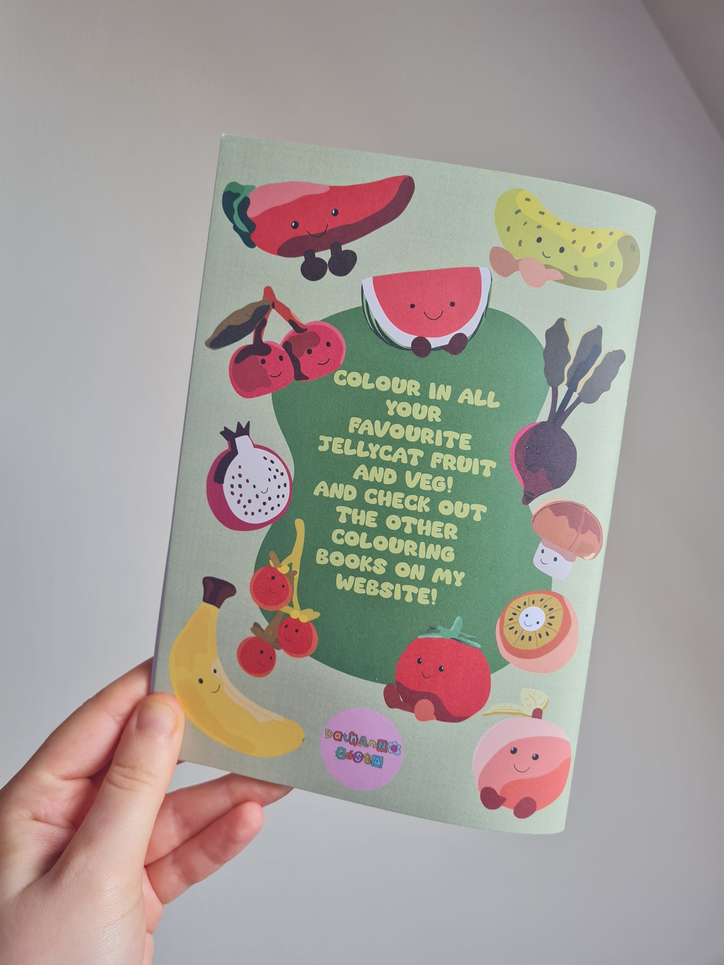 Fruit and veg colouring book
