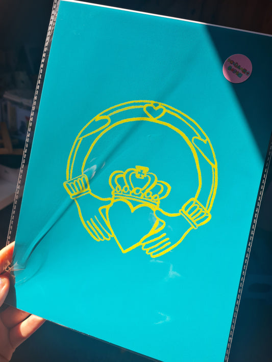 Teal Claddagh print